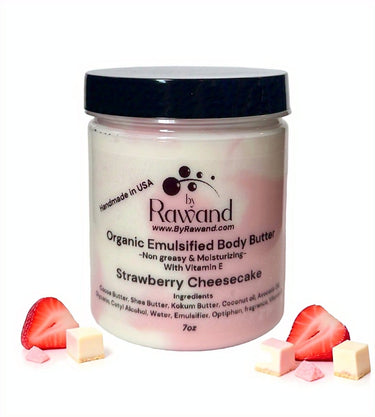 Strawberry Cheesecake moisturizing buttercream with Hyaluronic acid & vitamin E - Bath & Body Products ByRawand